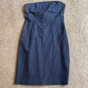Strapless denim dress